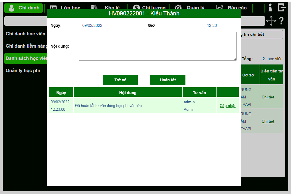 phần mềm quản lý trung tâm Tiếng anh Online - Ngoại ngữ chuyên nghiệp online